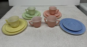 Hazel Atlas Moderntone Little Hostess Set 13 Vintage Child's Toy Dish Set 1950s - Picture 1 of 22
