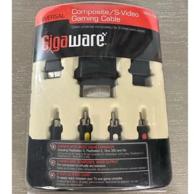 Gigaware Universal Composite / S Video Gaming Cable for Ps3 Wii Xbox 360 2601434 - Image 1 of 3