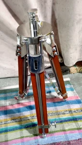 Tripod Nickel Tripod Vintage Brass Search Antique Tripod Home Decor - Picture 1 of 4