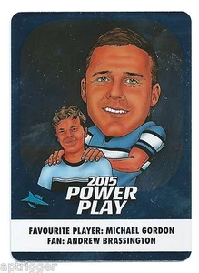 2015 NRL Power Play FAN CARD (FC11) Michael GORDON Sharks - Picture 1 of 1