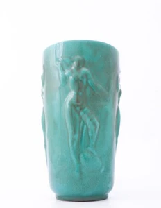 Large Green Vase "Relief Decor" Upsala Ekeby - Einar Luterkort - 1930s Art Deco - Picture 1 of 12
