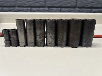 Matco SAE 6 Point Drive Impact Socket Set BDP 3/8 Dr. 3/8” - 15/16” W Rail #7B1 - Image 1 of 4