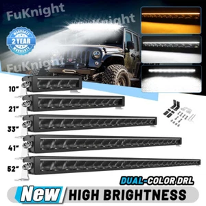 Barra de luz LED 22 32 42 52" pulgadas ámbar blanco DRL conducción niebla trabajo todoterreno 4x4 - Imagen 1 de 19