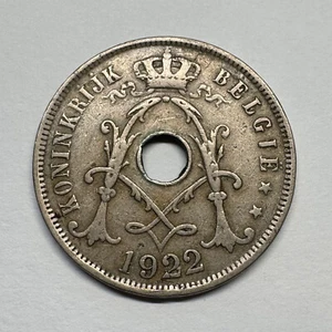 1922 Belgium 25 Centimes - Beautiful Coin - #B-061 - Picture 1 of 2