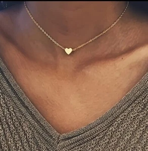 Boutique Stil zierliche kleine Herz 14k vergoldet Halskette 🔆 - Bild 1 von 2