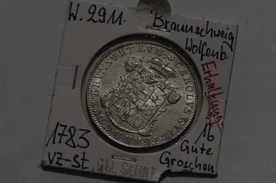 🧭 🇩🇪 GERMANY BRAUNS-WOLF. 16 GUTE GROSCHEN 1783 RARE HIGH GRADE B86 WO13 - Image 1 of 4