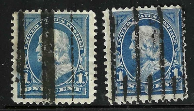 Sc #246/264 x 2 SILENCIO Precancelaciones Franklin 1 Centavo Oficina 1894-1895 EE. UU. 97B21 Foto 1 de 3