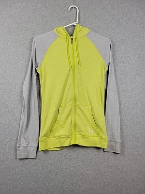 Sudadera con capucha Under Armour suelta Heat Gear gris neón LS bolsillos con cremallera completa para mujer XS Foto 1 de 4