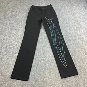 Versace Damen Hose Pants Straight Stretchy 29 32 UK 10 Schwarz Glitzer Design - Bild 1 von 13