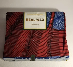 6 yardas de cera real 100 % algodón tela africana - Imagen 1 de 5