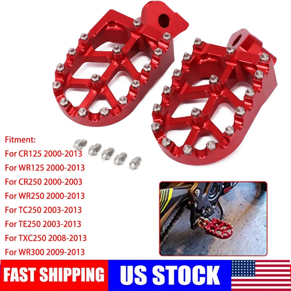 For CR125 WR125 CR250 WR250 TC250 TE250 TXC250 WR300 TE310 Dirt Bike Foot Pegs - Image 1 of 1