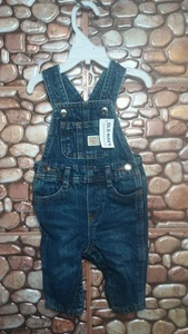 Old Navy Denim Latzhose Hose mit Taschen Größe 0-3 Monate - Neu mit Etikett - Bild 1 von 11