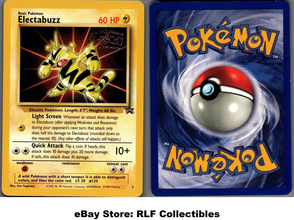 1999 Pokemon, WoTC Promos, #2 Electabuzz, Stamped Black Star Promo - Image 1 of 1