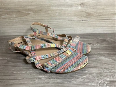 ABEO Sandals Strappy Multicolor rainbow Slingback Leather SAMANTHA Womens 10 - Image 1 of 4