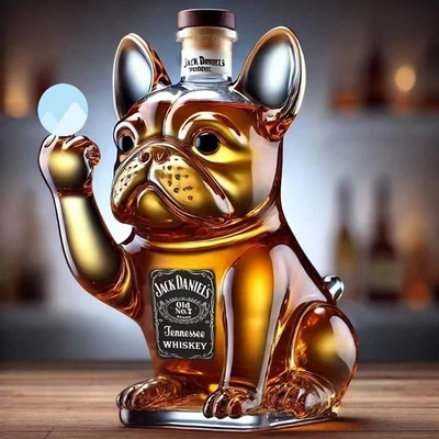Bulldog Whiskey Bottle French Bulldog Wine/Whiskey Sealed Airtight Decanter UK - Image 1 of 4