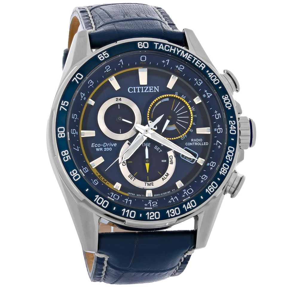 Reloj para hombre Citizen Eco-Drive PCAT cronógrafo esfera azul acero inoxidable CB5918-02L Foto 1 de 4