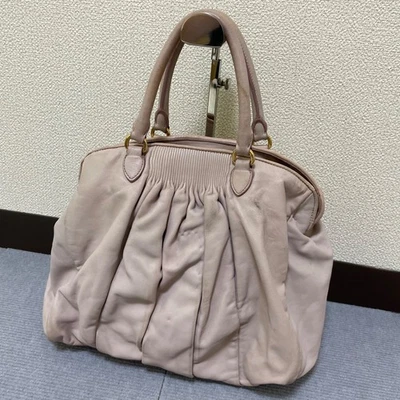 Bolsa de mão de couro rosa miumiu - Imagem 1 de 4