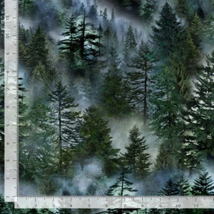 Evergreen Forest Fabric By Yard Misty Mountain Cotton Timeless Treasures CD3528 - Picture 1 of 1