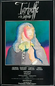 TARTUFFE OR THE IMPOSTER  ORIG 1982 WINDOW CARD 22" X 14" GEORGE GRIZZARD - Picture 1 of 1