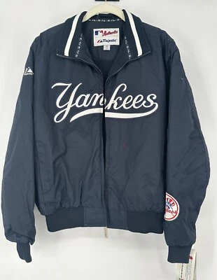 New VTG New York Yankees MLB Majestic Navy Blue Dugout Jacket Women’s XL - Image 1 of 4