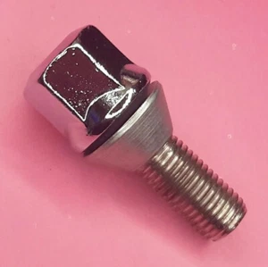 16 CHROMED WHEEL BOLTS WHEELBOLTS M12x1.5 ESCORT Mk3 Mk4 XR3i FIESTA XR2 MK1+2 - Picture 1 of 4