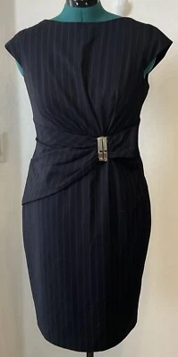 Jones Studio Cap Sleeves Lined Silver Buckle Knee Length Women’s Dress Sz 12 - Image 1 of 4