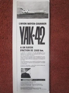 1982-1983 PUB AVIAEXPORT MOSCOU CCCP-42313 YAK-42 AEROFLOT SOVIET AIRLINES AD - Picture 1 of 1