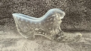 Vintage Fenton Moonstone Art Glass Hobnail Cat Head Slipper Shoe Opalescent  - Picture 1 of 6