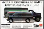 1994 GMC Safari Vintage Original 2 pages Impression AD Bleu Mini fourgonnette Topkick camion à essence