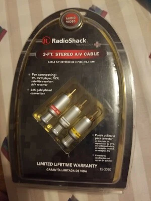 RADIO SHACK GOLD SERIES STEREO A/V CABLE-3FT-NIB - Image 1 of 2