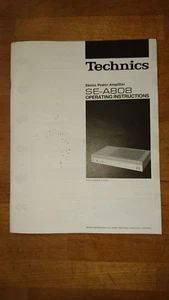Technics SE-A808  Bedienungsanleitung Operating Instuctions Manual - Bild 1 von 2