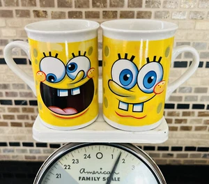 Nickelodeon Bob Esponja Pantalones Cuadrados Taza de Café Dos Caras Cara Silly Lote de 2 Viacom - Imagen 1 de 7