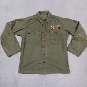 Vintage US Army Shirt Jacket Mens OG 107 Type I 50s Korean War Era Utility - Picture 1 of 23
