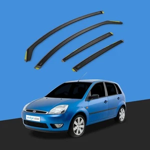 Ford Fiesta MK6 2002-2008 5 Door Hatchback Wind Deflectors 4pc Tinted - Picture 1 of 10