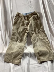 Gymboree Cargo Pants Boys size 4 Tan khaki Elastic waist zip button Pockets - Picture 1 of 4