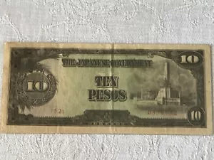 1943-1945 EL GOBIERNO JAPONÉS DIEZ PESOS, OCUPACIÓN DE FILIPINAS - Imagen 1 de 4