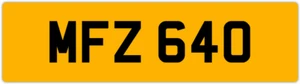 MFZ 640 M 3x3 DATELESS PRIVATE NUMBER PLATE MAT MATT MARK MICK MIK MIC MEL MAX - Picture 1 of 1