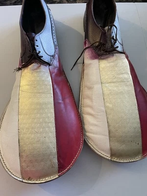 Vintage Handmade Leather Vinyl Clown Shoes 17” - image 1 of 4