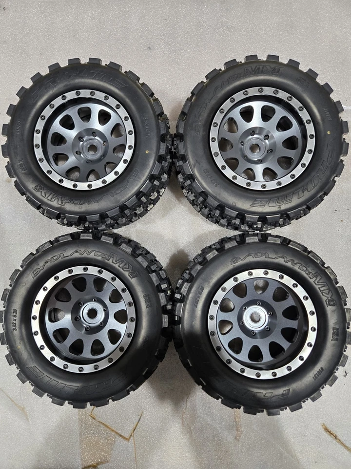 Proline Badlands Mx 43 Beadlock Tires Mounted On 7075 Aluminum Wheels 24mm Hex - Image 1 of 3