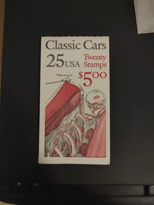 US stamps Scott #BK164 Booklet of 20 25c Classic Cars. Free Shipping! - Image 1 of 2