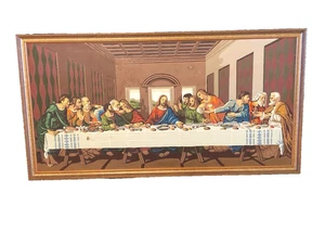 Pintura moderna de mediados de siglo de La última cena MCM de Phyllis Kochan 1967 - Imagen 1 de 5