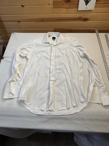 David Donahue Dress Shirt Mens 17-34/35 White French Cuff Button Up - Picture 1 of 9