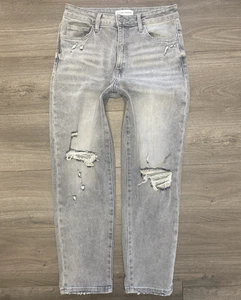 Flying Monkey Super High Rise Mom Jeans Women’s 29 Gray Distressed Stretch Denim - Picture 1 of 8