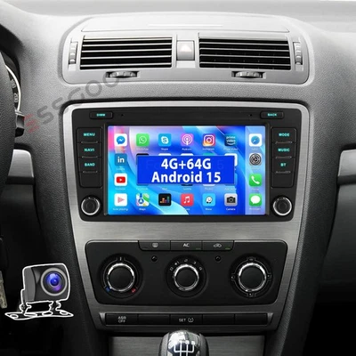 DAB+Android 15 Carplay Autoradio GPS Navi für Skoda Octavia II 1Z3 1Z5 2008-2013 - Bild 1 von 4