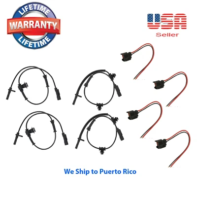 4 sensores de velocidad ABS delanteros y traseros y 4 conectores para Chevrolet Camaro 2010-2015 tracción trasera Foto 1 de 4