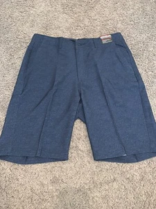 NWT Men's Bolle Comfort Flex Performance Blue Striped Shorts Size 32 - Picture 1 of 8