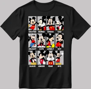 Mickey Mouse Disney Moods Short Sleeve W/B Men / Women T Shirt C546 - Picture 1 of 6