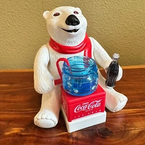 Coca-Cola Bubble Blowing Polar Bear Ornament - Picture 1 of 7