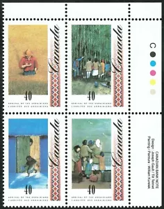 Canada sc#1329a Arrival of Ukrainians, UR Imprint Block, Mint-NH - Picture 1 of 2