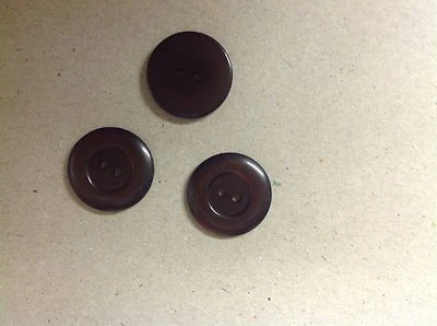 NEW 25  PC BAG 1 INCH CHOC. BROWN  PEARL FINISH  BUTTON - Image 1 of 2